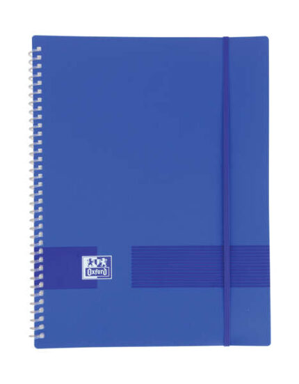 Oxford Live & Go A4 Cartella con buste - Copertina in plastica opaca - Spirale 20 buste - Colore blu navy
