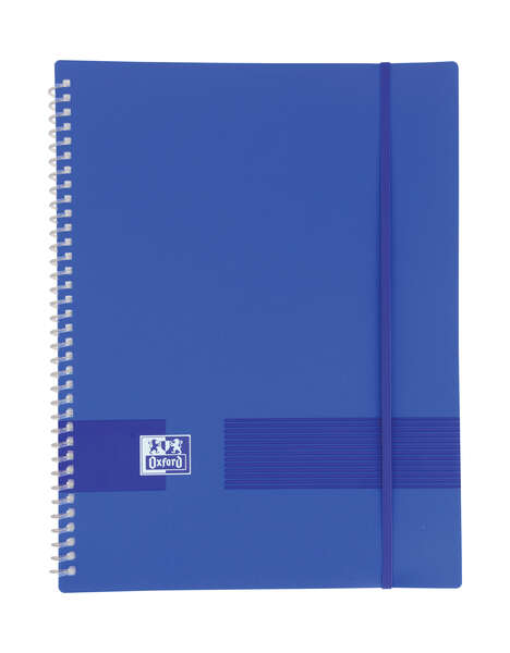 Oxford Live & Go A4 Cartella con buste - Copertina in plastica opaca - Spirale 20 buste - Colore blu navy