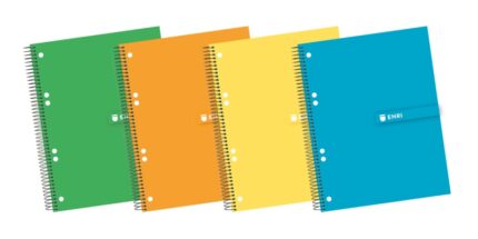 Enri A5+ Europeanbook - Copertina extra resistente - Spirale durevole - 140 fogli di carta di alta qualità - Formato 5x5 - Colori assortiti