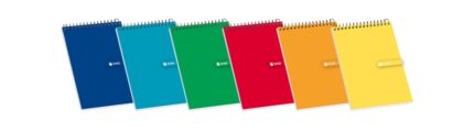 Enri Bloc Espiral 80 fogli a quadretti 4x4 mm - Formato 12º - Ideale per appunti - Copertina morbida in vari colori