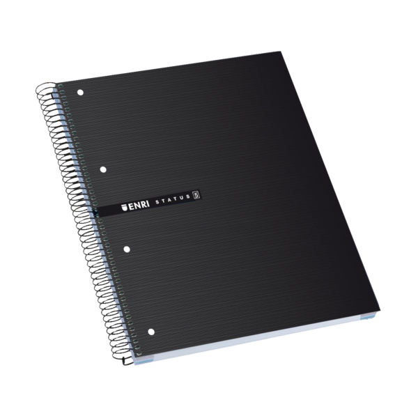 Enri Status A4+ Europeanbook - Copertina rigida - 160 fogli - Griglia 5x5 - Colore nero