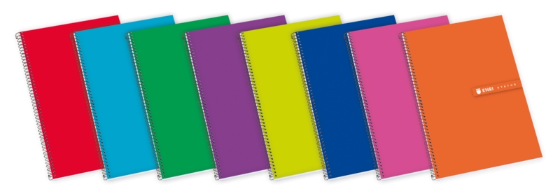 Enri Status Fº Copertina estraibile Quaderno a spirale 4x4 - Copertina rigida resistente - Quaderno con margine - 100 fogli di alta qualità - Colori assortiti