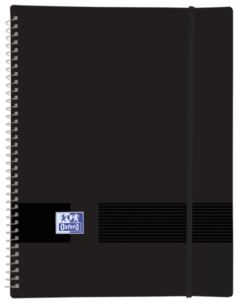 Oxford Live & Go A4 Cartellina a buste - Copertina in plastica opaca - Spirale 30 buste - Colore nero