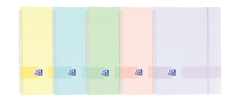 Oxford Live & Go A4 Cartella a buste - Copertina in plastica opaca - Spirale 40 buste - Colori pastello
