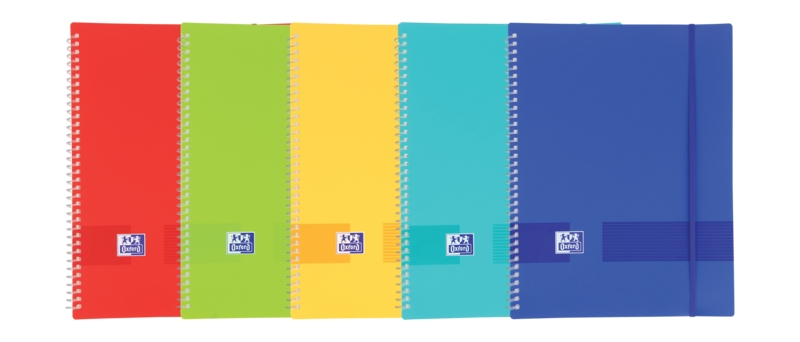 Oxford Live & Go A4 Cartella con 30 buste A4 - Copertina in plastica opaca - Chiusura in gomma - Colori assortiti