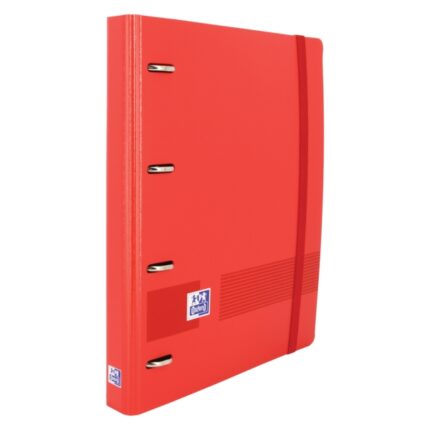 Oxford Live & Go A4+ Europeanbinder - Polyfoam resistente - Dorso da 45 mm - Anelli 4Dx35 mm - Include ricambio 5x5 - Colore rosso