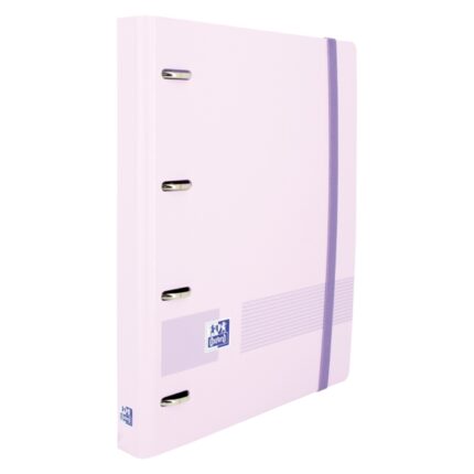 Oxford Live & Go A4+ Polyfoam Europeanbinder - Dorso da 45 mm - Anelli 4Dx35 mm - Ricarica 5x5 - Colore Malva Pastello
