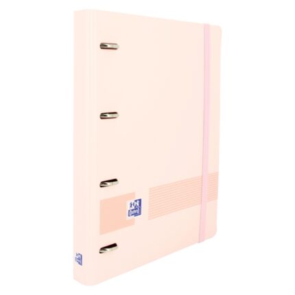 Oxford Live & Go A4+ Polyfoam Europeanbinder - Dorso da 45 mm - Anelli 4Dx35 mm - Ricarica 5x5 - Colore rosa pastello