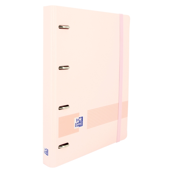 Oxford Live & Go A4+ Polyfoam Europeanbinder - Dorso da 45 mm - Anelli 4Dx35 mm - Ricarica 5x5 - Colore rosa pastello