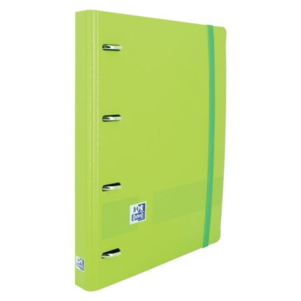 Oxford Live & Go A4+ Polyfoam Europeanbinder - Dorso da 45 mm - Anelli 4Dx35 mm - Ricarica 5x5 - Colore verde
