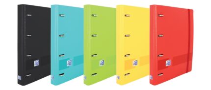 Oxford Live & Go A4+ Polyfoam Europeanbinder - Dorso da 45 mm - Anelli 4Dx35 mm - Ricarica da 1 linea - Colori assortiti