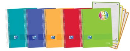 Oxford Live & Go A5+ Europeanbook - Copertina in plastica - 120 fogli - Colori assortiti