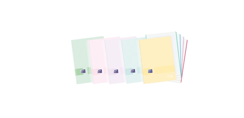 Oxford Live & Go A6+ Europeanbook - Copertina in plastica resistente - Quaderno con 120 fogli - Formato A6+ - Quadretti 5x5 - Colori assortiti