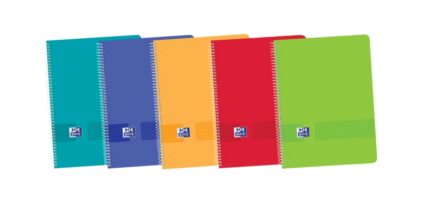 Oxford Live & Go Europeanbook A4+ - Copertina in plastica - 1 riga 2 margini - 80 fogli - Colori assortiti