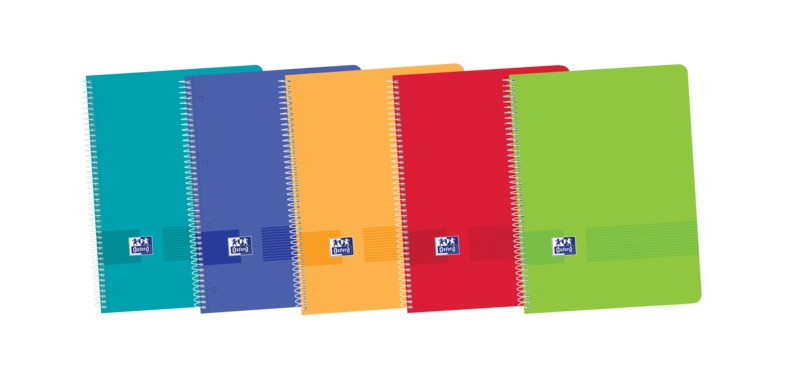Oxford Live & Go Europeanbook A4+ - Copertina in plastica - 1 riga 2 margini - 80 fogli - Colori assortiti