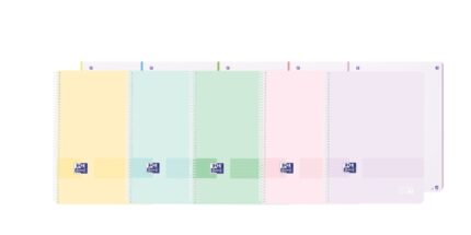 Oxford Live&Go Europeanbook 1 Copertina in plastica A4+ 5x5 - 80 fogli - Colori assortiti
