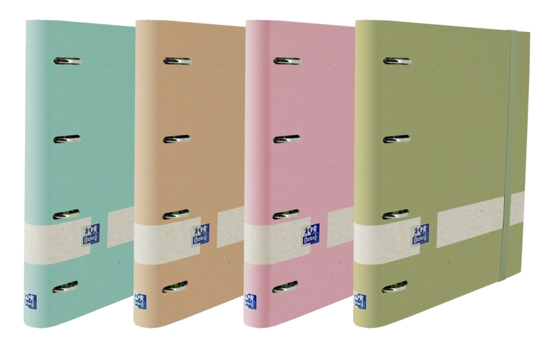 Oxford Nature Europeanbinder A4+ Copertina rigida 4x35 Assortimento con ricambio Pastel 5x5 - Raccoglitore ecologico con copertina rigida - Include ricambio di fogli Pastel