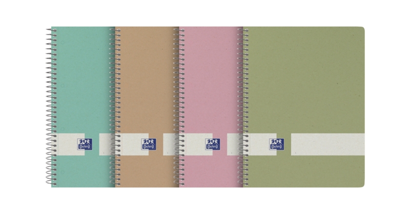 Oxford Nature Europeanbook A5+ Copertina rigida 5x5 80 fogli - Copertina rigida resistente - Formato A5+ - Griglia 5x5 - 80 fogli