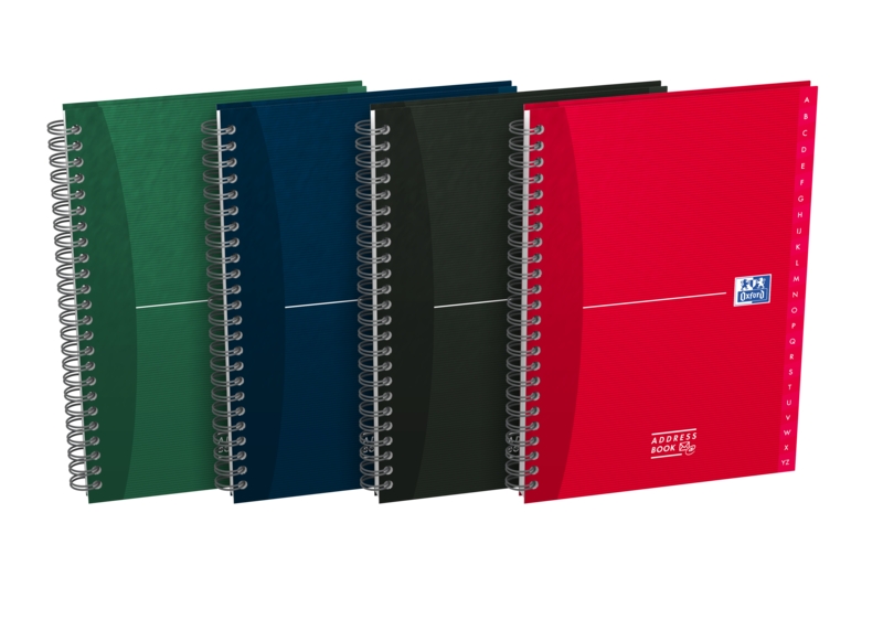 Oxford Office Essentials A5 Quaderno con copertina estraibile - Rubrica telefonica - 90 fogli - Colori assortiti