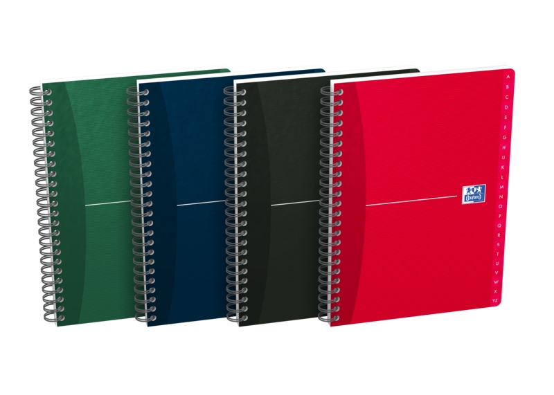 Oxford Office Essentials A5 Quaderno a copertina morbida - Indice alfabetico A-Z - 1 riga per pagina - 90 fogli - Colori assortiti Oxford Office Essentials A5 Quaderno a copertina morbida - Indice alfabetico A-Z - 1 riga per pagina - 90 fogli - Colori assortiti