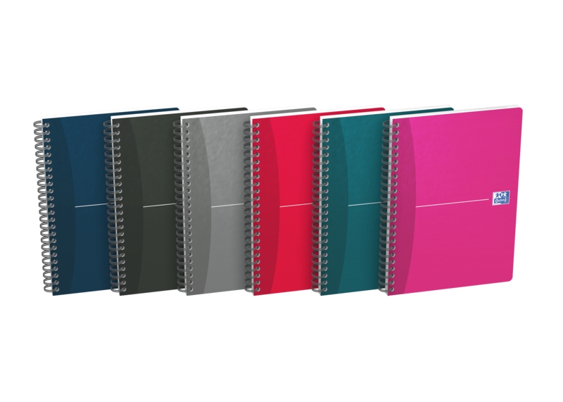 Oxford Office Essentials A5 Quaderno a spirale con copertina morbida - 90 fogli - Quadretti 5x5 - Colori assortiti Oxford Office Essentials A5 Quaderno a spirale con copertina morbida - 90 fogli - Quadretti 5x5 - Colori assortiti