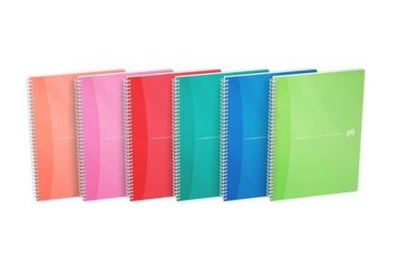 Quaderno a spirale Oxford Office My Colours A4 - Copertina in plastica - 5x5 - 90 fogli - Colori assortiti