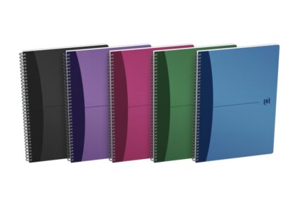 Oxford Office Urban Mix A4 Quaderno a spirale - Copertina in plastica resistente - 90 fogli a quadretti 5x5 - Colori assortiti