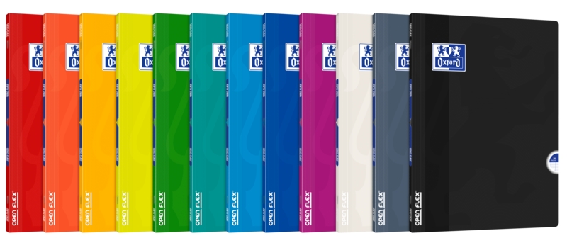 Oxford Openflex Taccuino rilegato con copertina in plastica A4+ righe - Resistente copertina in plastica - Formato A4+ - Fogli con righe - con margine