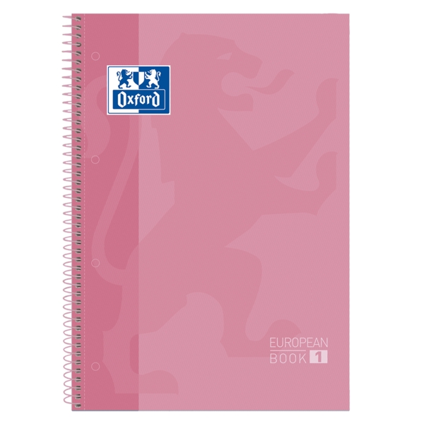 Oxford School Classic A4+ Europeanbook - Copertina estraibile - 80 fogli - Colore rosa bubblegum