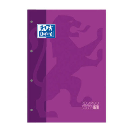 Quaderno di ricambio Oxford School Classic - Formato A4 - Copertina morbida - Rilegatura incollata - 80 fogli - Griglia 5x5 - Colore viola