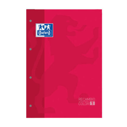 Ricarica Oxford School Classic A4 80 fogli a quadretti 5x5 - Riquadro del colore della copertina - Copertina color rosso