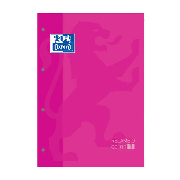 Oxford School Classic Ricarica Incollata A4 80 Fogli Griglia 5x5 - Riquadro del Colore della Copertina - Copertina Colore Fucsia