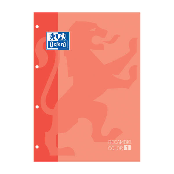Quaderno di ricambio Oxford School Classic - Formato A4 - Copertina morbida - Rilegatura incollata - Quadretti 5x5 - 80 fogli - Colore pesca