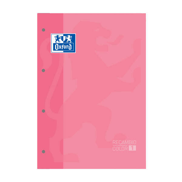 Quaderno di ricambio Oxford School Classic - Formato A4 - Copertina morbida - Rilegatura incollata - Griglia 5x5 - 80 fogli - Colore rosa bubblegum
