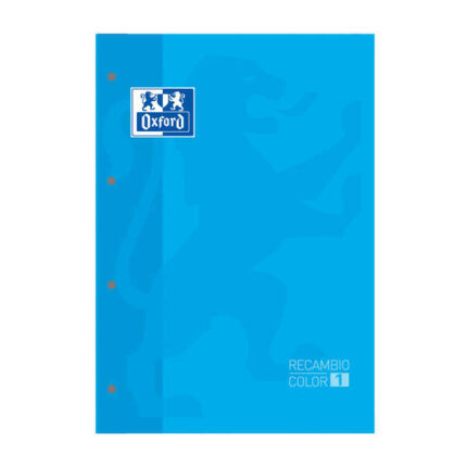 Ricarica Oxford School Classic A4 80 fogli a quadretti 5x5 - Riquadro del colore della copertina - Copertina turchese