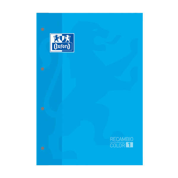 Ricarica Oxford School Classic A4 80 fogli a quadretti 5x5 - Riquadro del colore della copertina - Copertina turchese