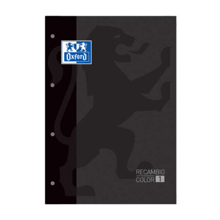 Ricarica Oxford School Classic A4 80 fogli Griglia 5x5 - Riquadro del colore della copertina - Copertina nera