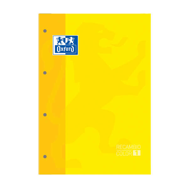 Ricarica Oxford School Classic rilegata A4 80 fogli a quadretti 5x5 - Quadretti dello stesso colore della copertina - Copertina di colore giallo