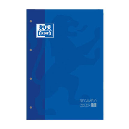 Oxford School Classic Ricarica Incollata A4 80 Fogli Quadretti 5x5 - Riquadro del Colore della Copertina - Copertina Colore Blu Marino