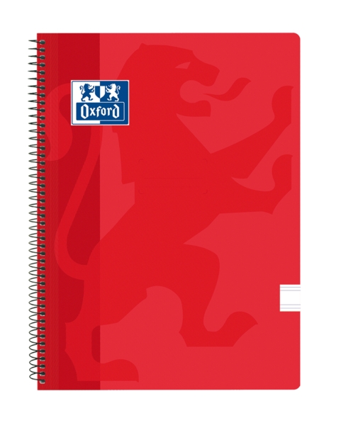Oxford School Classic Quaderno a spirale con copertina in plastica formato Folio - Righe da 2