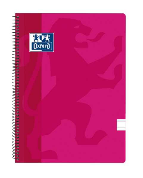 Oxford School Classic Quaderno a spirale con copertina in plastica formato Folio - Righe da 2