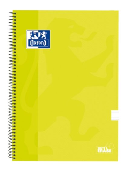 Oxford School Classic Quaderno a spirale con copertina rigida Write&Erase - Formato Folio Righe da 3