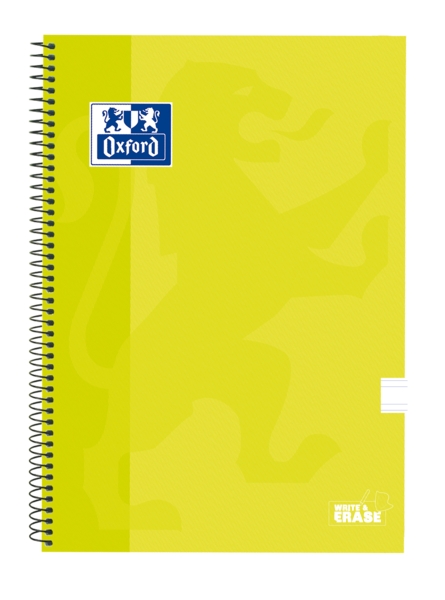 Oxford School Classic Quaderno a spirale con copertina rigida Write&Erase - Formato Folio Righe da 3