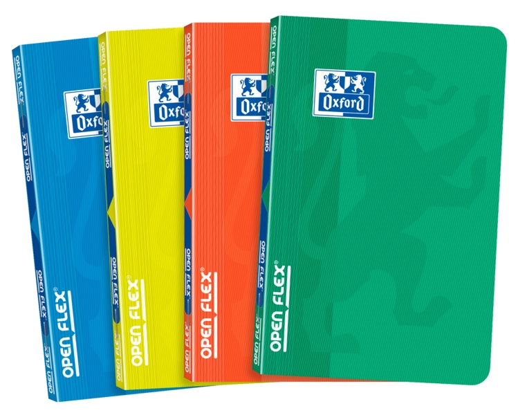 Oxford School Classic Openflex Taccuino Cucito A6 48 Fogli a Quadretti 5x5 - Copertina in Plastica Traslucida - Ideale per Studenti - Colori Assortiti