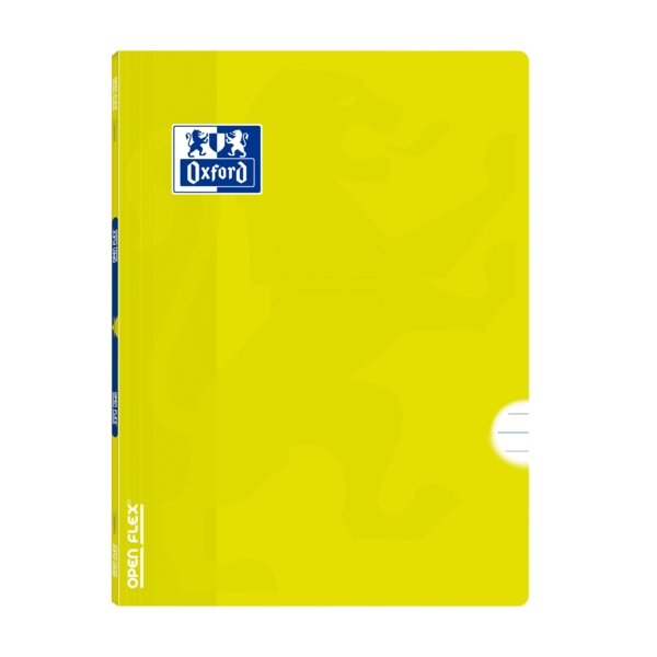 Oxford School Classic Openflex A4 - Copertina in plastica resistente - Quaderno cucito - 1 riga con margine - 48 fogli - Colore lime