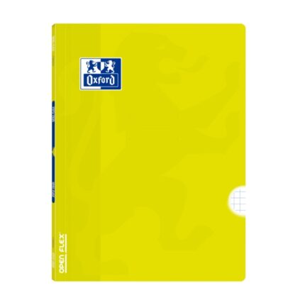 Oxford School Classic Openflex A4 - Copertina in plastica resistente - Quaderno rilegato 4x4 con margine - 48 fogli di carta di alta qualità - Colore lime