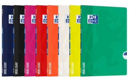 Oxford School Classic Openflex Quaderno A4 48 fogli a quadretti 4x4 con margine - Copertina in plastica traslucida - Ideale per studenti - Colori assortiti