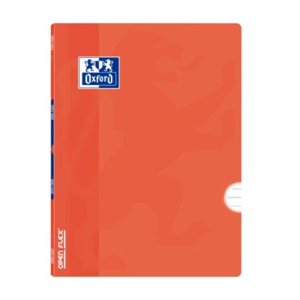 Oxford School Classic Openflex A4 Taccuino rilegato - Copertina in plastica resistente - 1 riga con margine - 48 fogli - Colore arancione