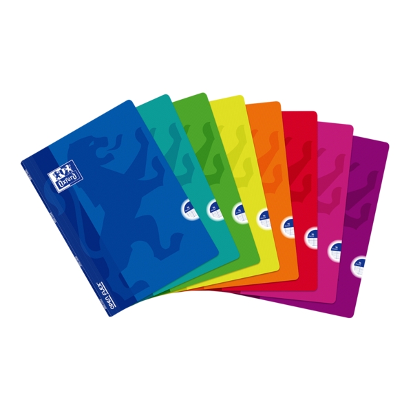 Oxford School Classic Openflex A4 Quaderno cucito - Copertina in plastica resistente - 1 riga con margine - 48 fogli - Colori assortiti