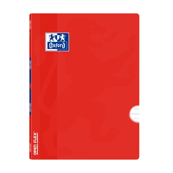 Oxford School Classic Openflex A4 Quaderno rilegato - Copertina in plastica resistente - 1 riga con margine - 48 fogli di carta di qualità - Colore rosso